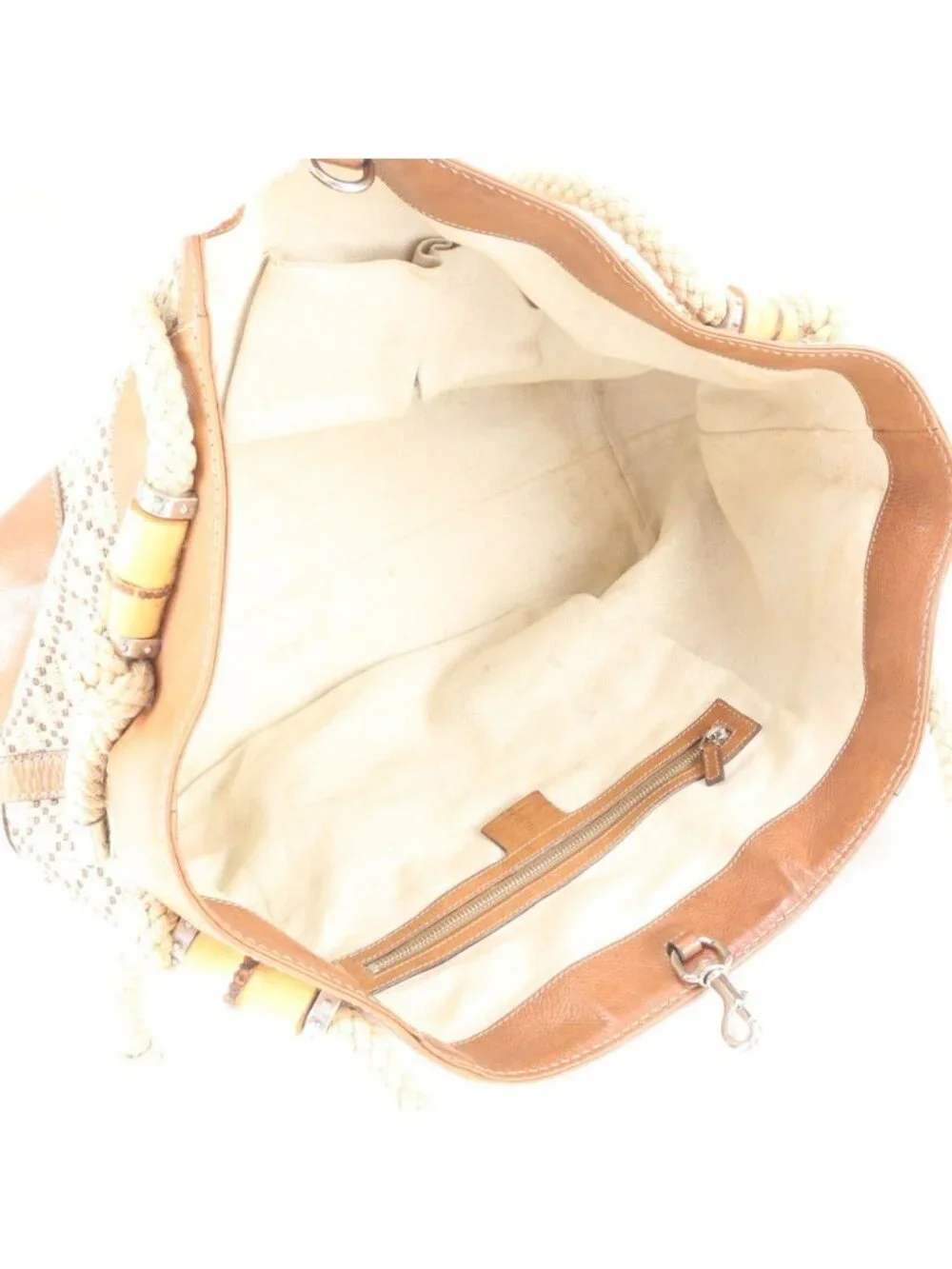 Gucci Diamante Maui Leather Canvas Tote Shoulder